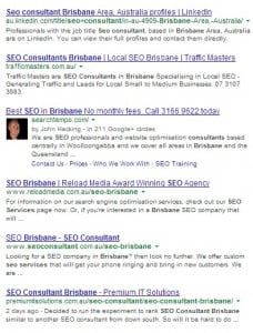 serp for SEO Consultant  Brisbane