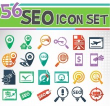 56 icons with the free seo icon set